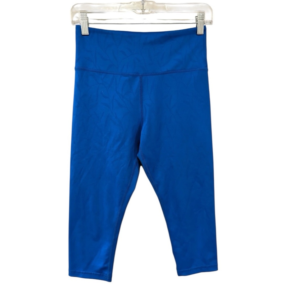 Zyia Light n Tight Blue Tonal Botanical Crop Leggings Size 4